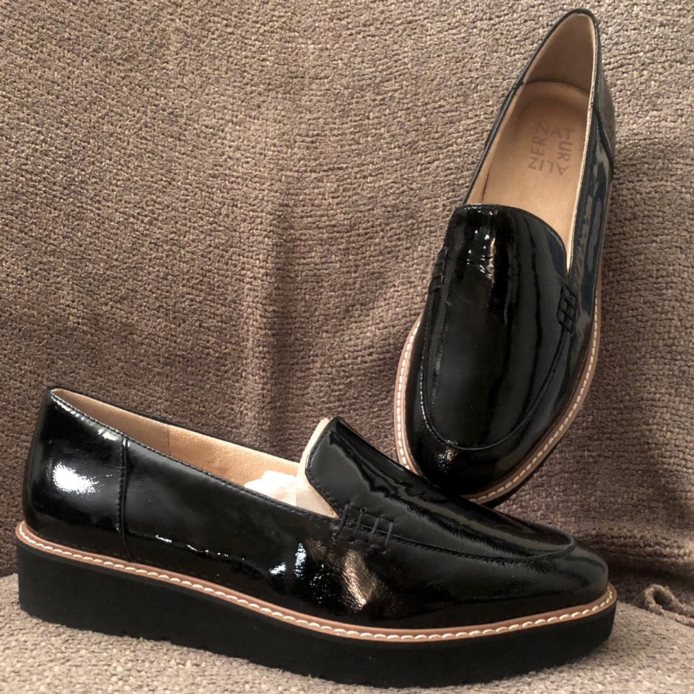 Black Patent Leather Andie Loafers by Naturalizer